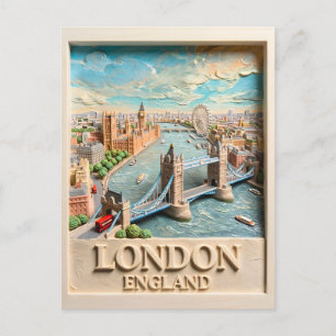 London England Skyline Vintage Texturierte Reise K Postkarte