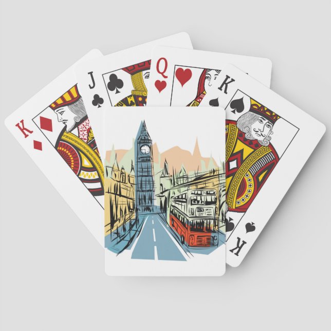 London-England-Stadt spielt Karten Spielkarten (Rückseite)