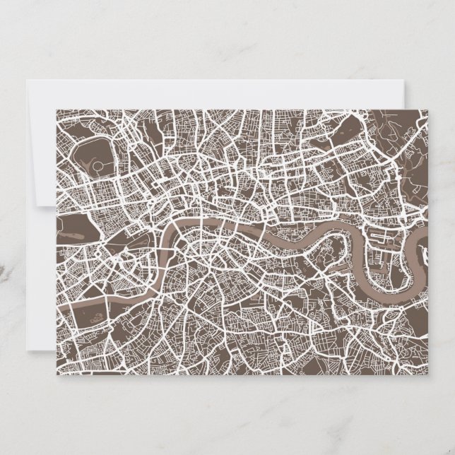 London England Street Map Art (Vorderseite)