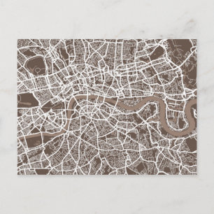 London England Street Map Art Postkarte