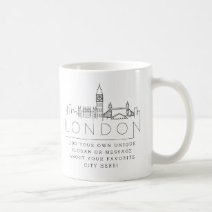 London, England Stylized Skyline   Benutzerdefinie Kaffeetasse