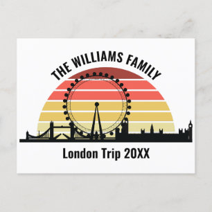 London England Sunset Custom Family Trip Postkarte