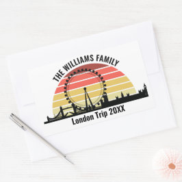 London England Sunset Custom Family Trip Rechteckiger Aufkleber