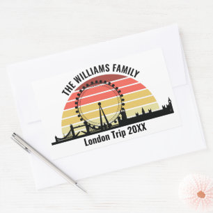 London England Sunset Custom Family Trip Rechteckiger Aufkleber