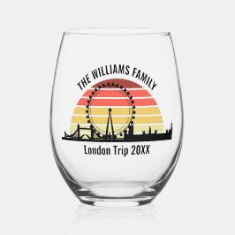 London England Sunset Custom Family Trip Weinglas Ohne Stiel