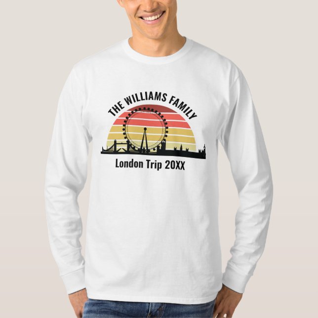 London England Sunset Customized Long Sleeve T-Shirt (Vorderseite)