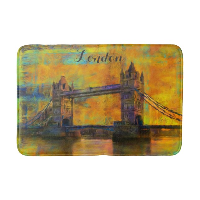 London England Tower Bridge Abstrakt Badematte (Vorderseite)