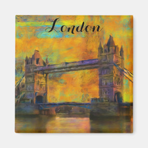 London England Tower Bridge Abstrakt Magnet