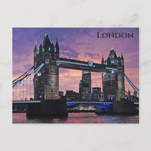 London England Tower Bridge Sunset Postkarte (Vorderseite)