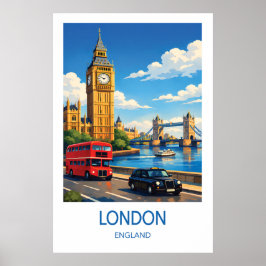 London England Travel Poster Vintage 