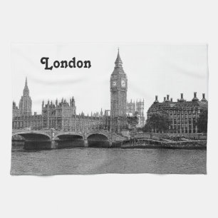 London England UK Skyline Geätzt Handtuch