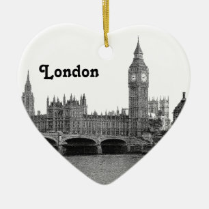 London England UK Skyline Geätzt Keramikornament