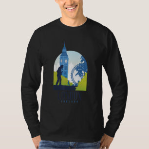 London England UK Stadt Skyline Silhouette Umriss  T-Shirt