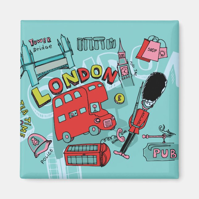 London ~ England Vereinigtes Königreich Reisen Art Magnet (Vorne)