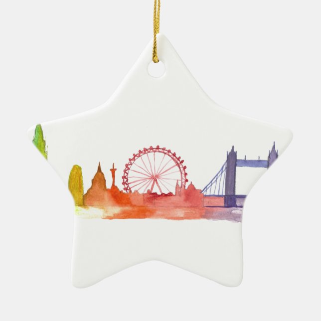 London England Vereinigtes Königreich Wasserfarbe  Keramik Ornament (Vorne)