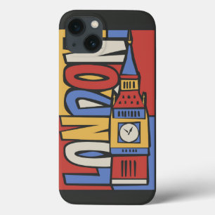 London, England Vibrant Handrawn Design iPhone 13 Hülle