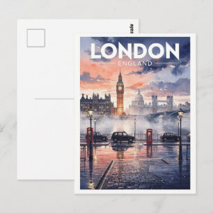London England Vintage Reise Postkarte