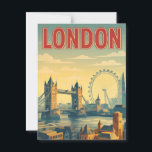 London, England - Vintage Retro-Postkarte Postkarte<br><div class="desc">London,  England Vintage Postkarte.</div>