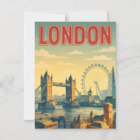 London, England - Vintage Retro-Postkarte