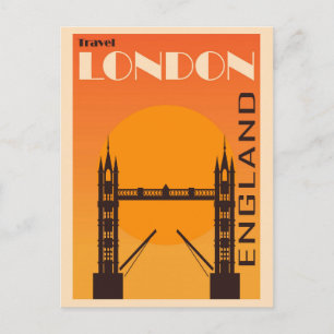 London England Vintage Tower Bridge Reise Postkarte