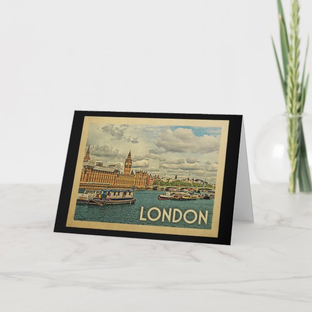 London England Vintage Travel Karte (Vorderseite)