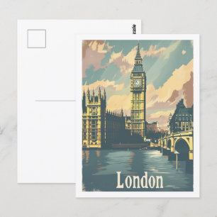 London England Vintage Travel Place Postkarte