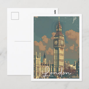 London England Vintage Travel Place Postkarte