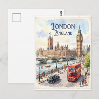 London England watercolor  Postkarte