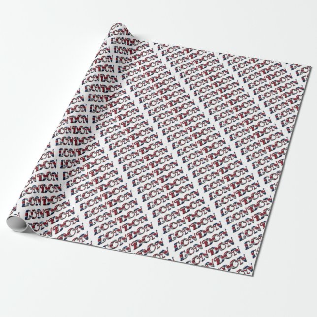London English Flag Colors England Typografy Geschenkpapier (Ungerollt)