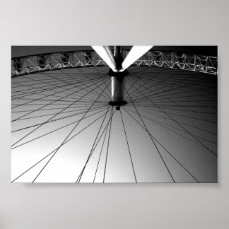 London Eye Black and White Poster