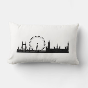 London Eye City Skyline England White Throw Kissen