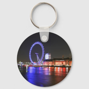 London Eye in der Nacht Schlüsselanhänger