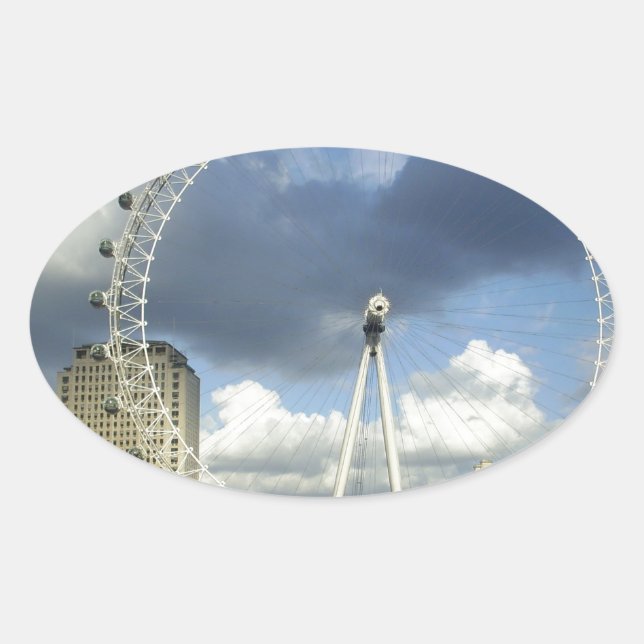 London Eye Ovaler Aufkleber (Vorderseite)