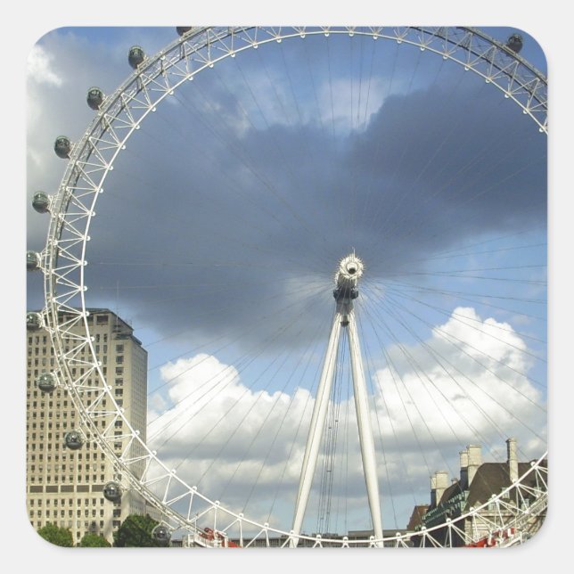 London Eye Quadratischer Aufkleber (Vorderseite)