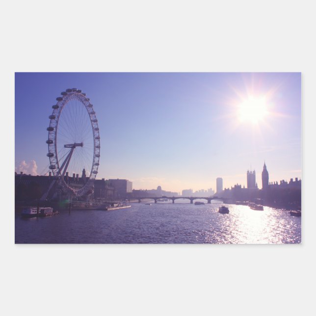 London Eye Rechteckiger Aufkleber (Vorderseite)