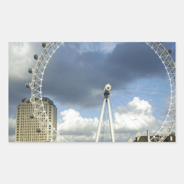 London Eye Rechteckiger Aufkleber (Vorderseite)