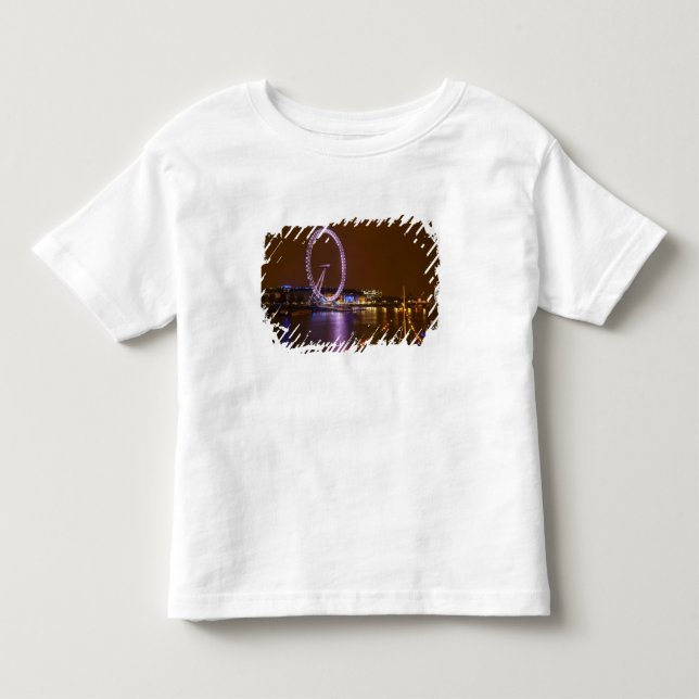 London Eye, River Thames und Lichter von Kleinkind T-shirt (Vorderseite)