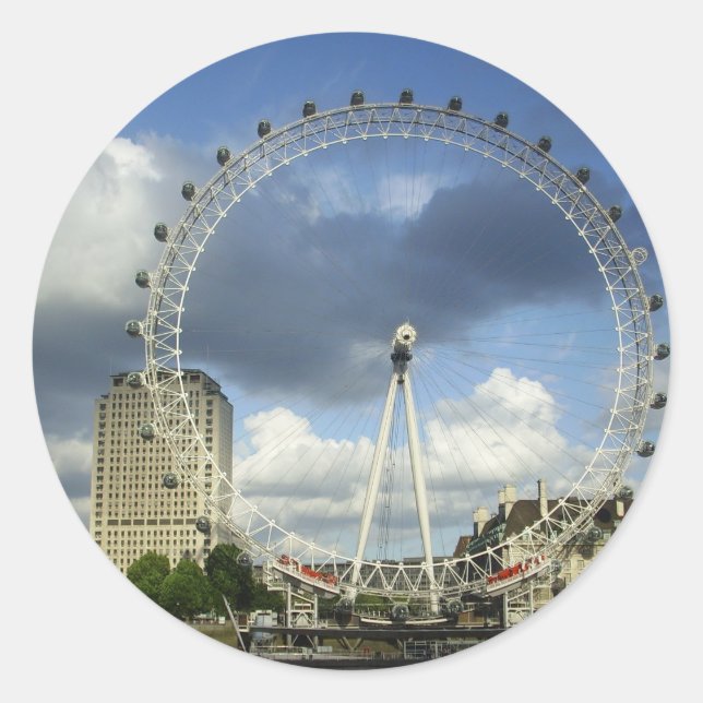 London Eye Runder Aufkleber (Vorderseite)