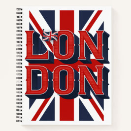 London Flag Sketchbook / Leere / 8.5x11 Notizbuch