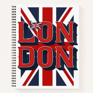 London Flag Sketchbook / Leere / 8.5x11 Notizbuch