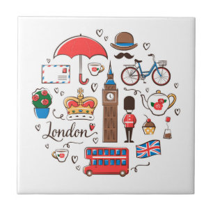 London-Gekritzel Fliese