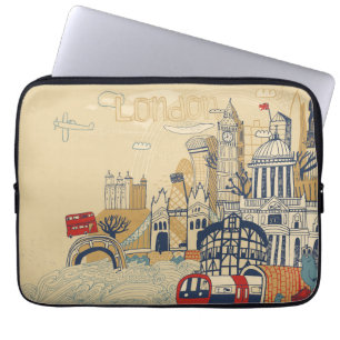 London-Gekritzel-Szene Laptopschutzhülle