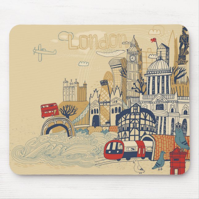 London-Gekritzel-Szene Mousepad (Vorne)