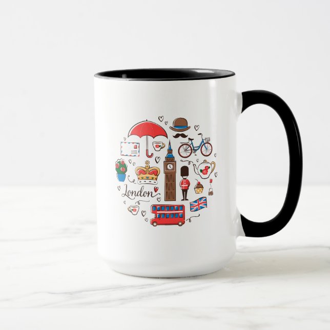 London-Gekritzel Tasse (Rechts)