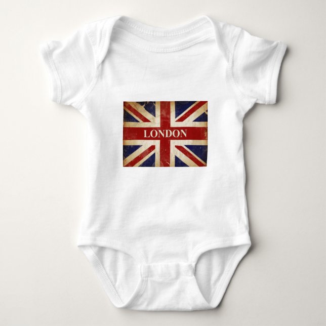 London - Gewerkschafts-Jack - i-Liebe London Baby Strampler (Vorderseite)
