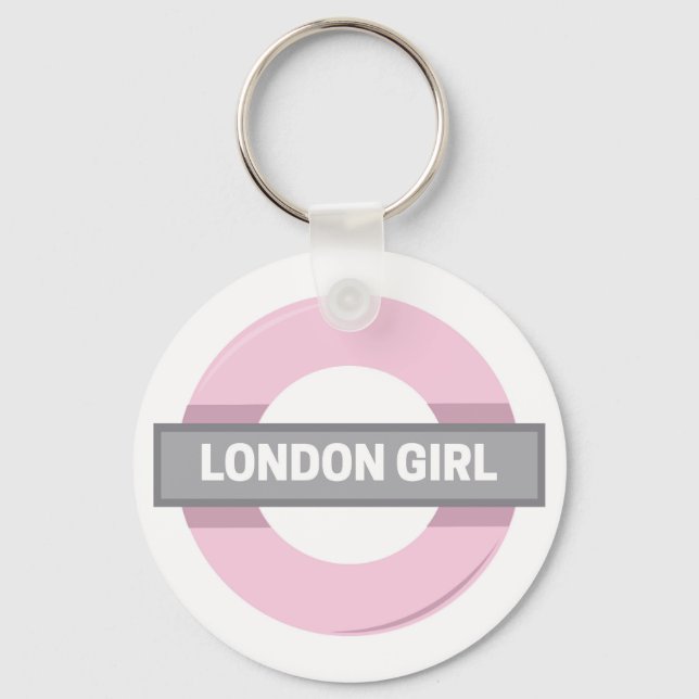 London Girl Untergrund Tube Sign Schlüsselanhänger (Vorderseite)