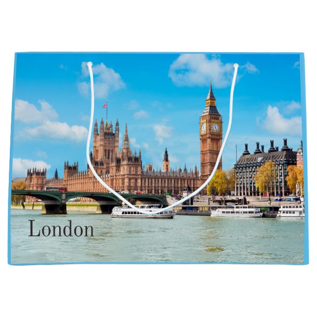 London, Großbritannien Big Ben View Große Geschenktüte (Vorderseite)