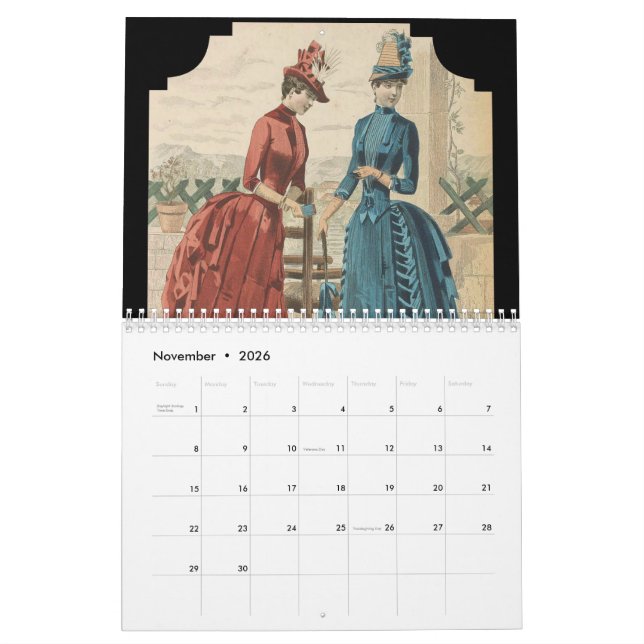 London Großbritannien Viktorianischer Vintager Ren Kalender (Nov 2026)