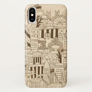 London-Hand gezeichnet auf altem Papier Case-Mate iPhone Hülle