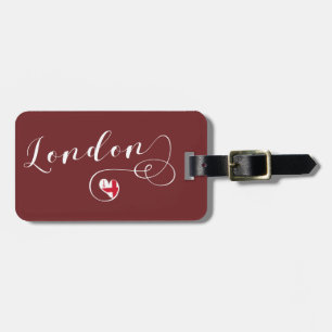 London Heart Luggage Tag Template, UK Gepäckanhänger
